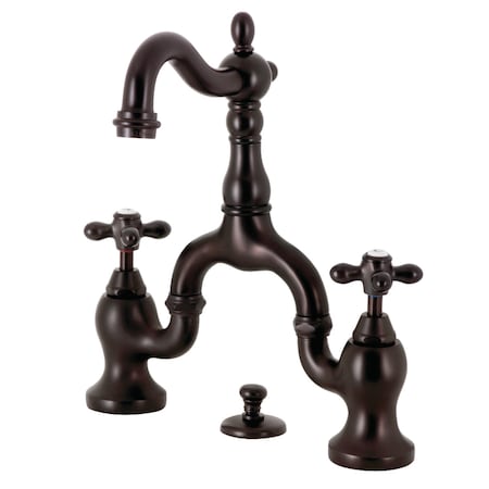 Kingston Brass Bridge Bathroom Faucet with Brass Pop-Up, Oil Rubbed Bronze KS7975AX